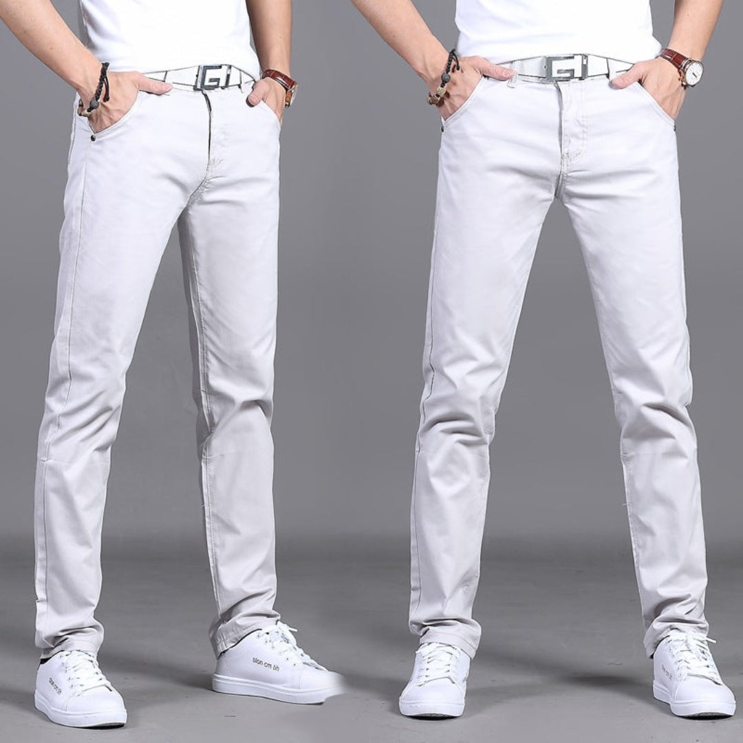 Skinny Jeans – Stretch-Jeans für Herren mit schmaler Passform-Weiß-28-Chaps Herrenmode