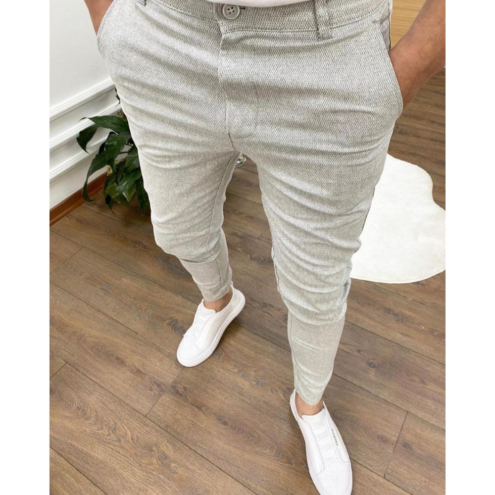 Slim-Fit-Chinos – Business Casual – Stretch – Chino-Hosen – Herrenhosen-Hellgrau-S-Chaps Herrenmode