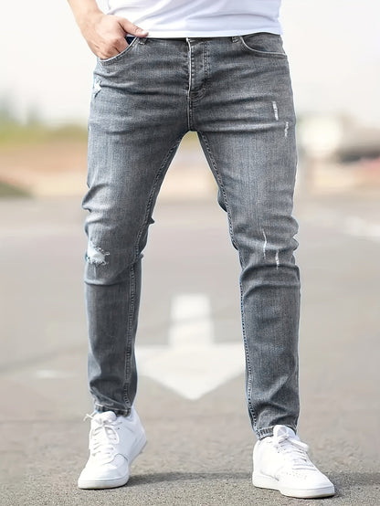 Slim-Fit-Jeans | Stretch | Rissig | Skinny-Jeans | Herrenjeans-Grau-XS-Chaps Herrenmode