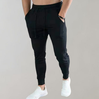 Slim Fit Jogger | Elastische Taille | Kordelzug | Sweatpants | Jogginghosen-Schwarz-M-Chaps Herrenmode