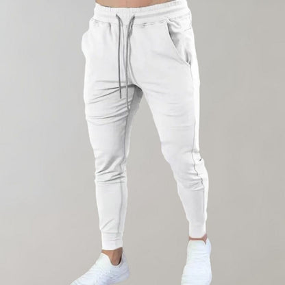 Slim Fit Jogger | Elastische Taille | Kordelzug | Sweatpants | Jogginghosen-Weiß-M-Chaps Herrenmode