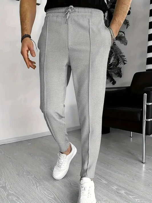 Slim-Fit-Jogginghose | Stretch | Elastische Taille | Jogger-Hose | Herrenhose-Grau-S-Chaps Herrenmode