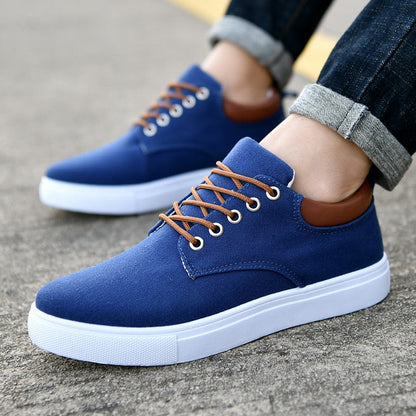 Slip-on Sneakers - Herren Casual Freizeit Canvas Sneakers-Blau-39-Chaps Herrenmode