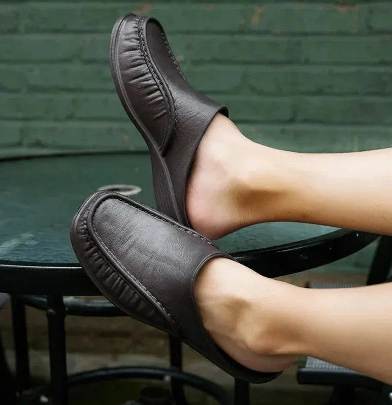 Slipper | Orthopädische Schuhe | Walking | Pantoletten Schuhe | Herrenschuhe-Braun-40-Chaps Herrenmode