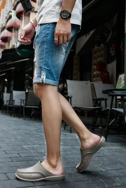 Slipper | Orthopädische Schuhe | Walking | Pantoletten Schuhe | Herrenschuhe-Grau-40-Chaps Herrenmode