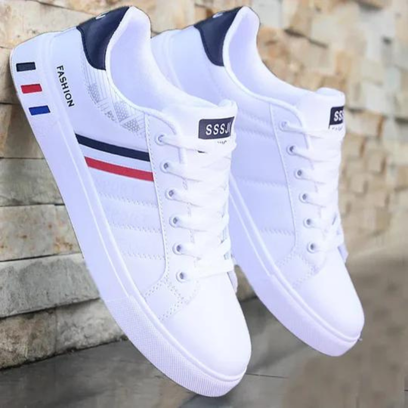 Sneakers | Schnürschuhe | Rutschfeste Schuhe | Wanderschuhe | Herrenschuhe-Weiß-Rot-39-Chaps Herrenmode