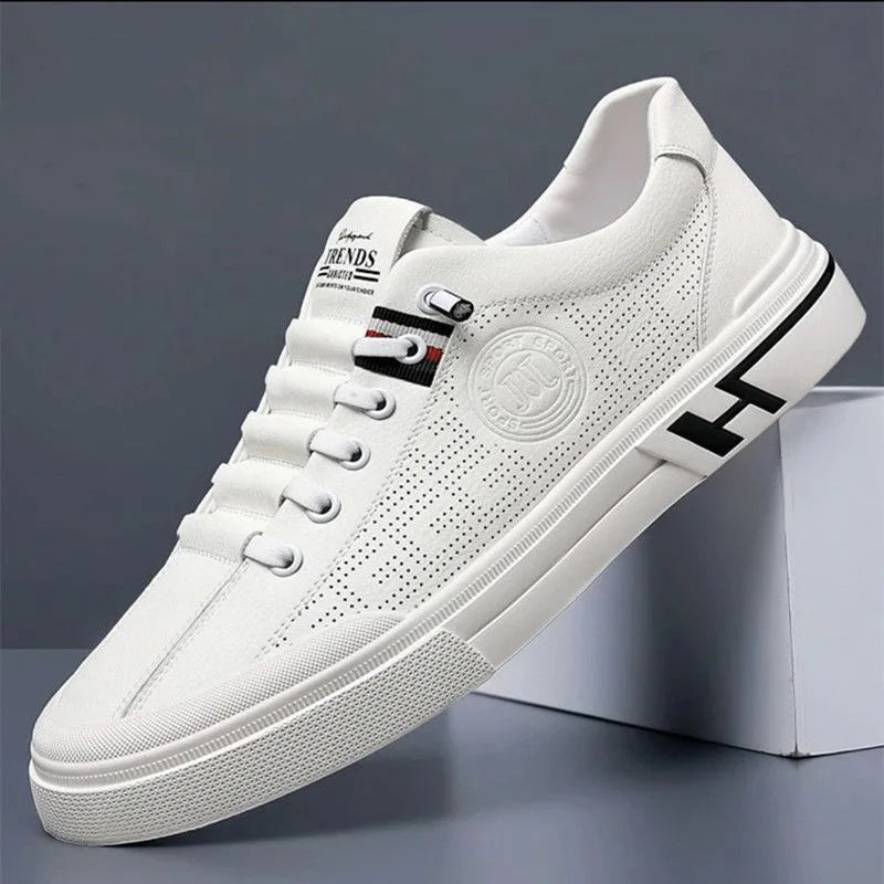 Sneakers zum Hineinschlüpfen | Alltagsschuhe | Schnürschuhe | Weiße Sneakers | Herrenschuhe-Weiß-38-Chaps Herrenmode