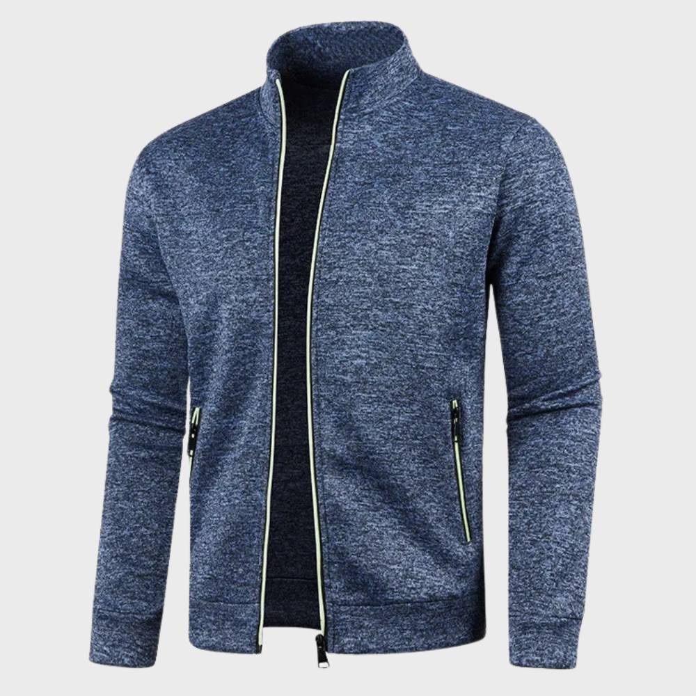 Sommer Strickjacke | Lässig | Reißverschlusstaschen | Sweatshirt mit Reißverschluss | Herrenjacke-Marineblau-M-Chaps Herrenmode