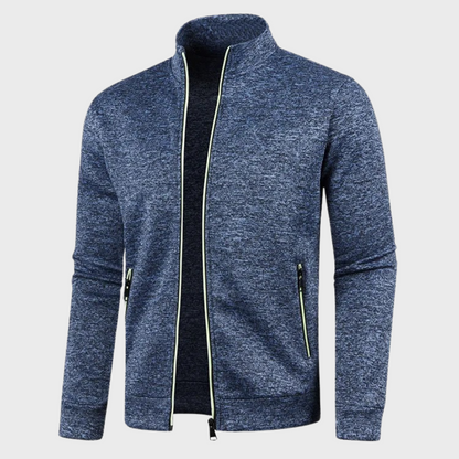 Sommer Strickjacke | Lässig | Reißverschlusstaschen | Sweatshirt mit Reißverschluss | Herrenjacke-Marineblau-M-Chaps Herrenmode