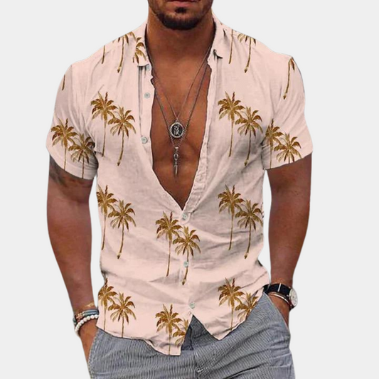 Sommerhemd | geknöpft | kurze Ärmel | Hawaiihemd | Herrenhemden-Aprikose-S-Chaps Herrenmode