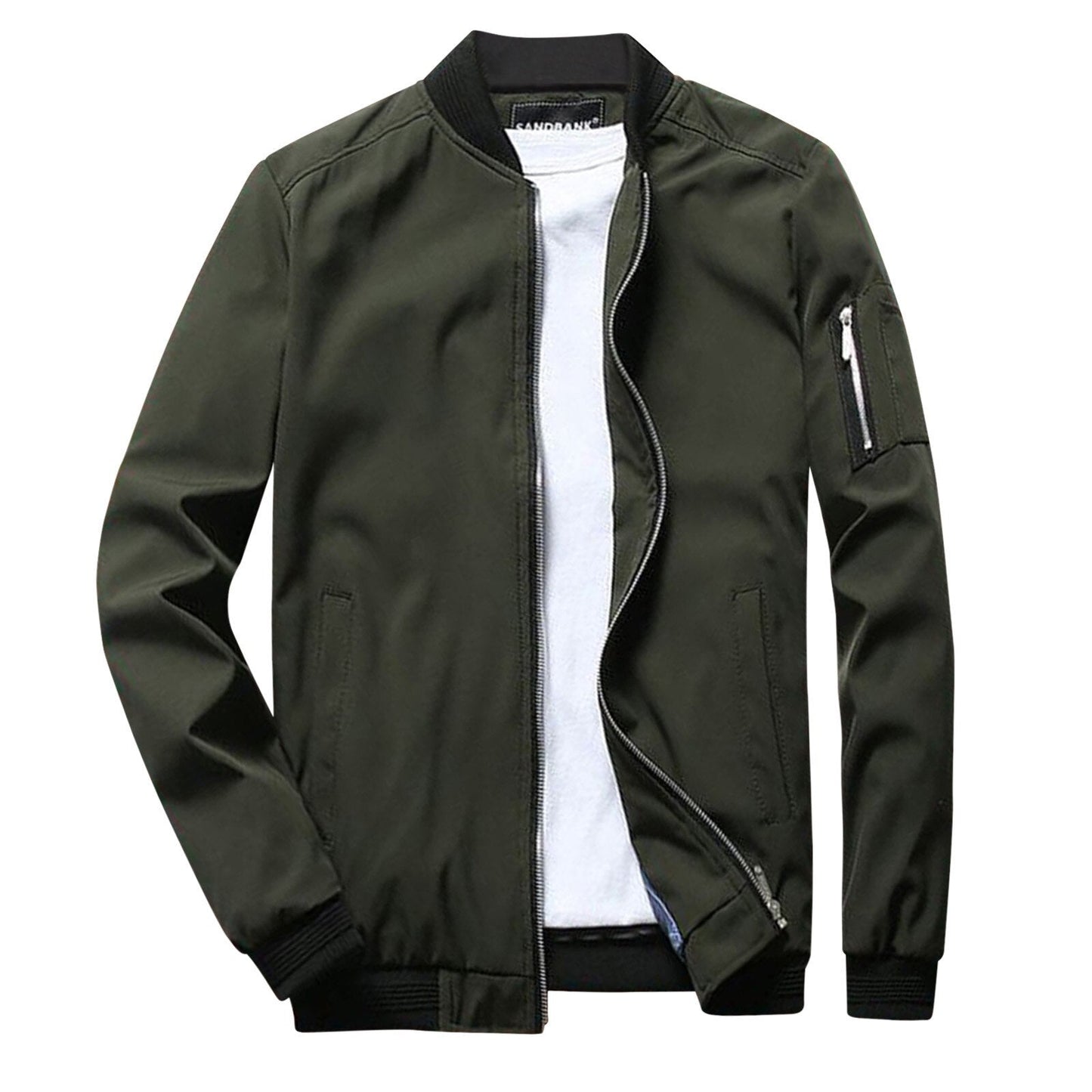 Sommerjacke - Leichtgewicht - Zip-Up - Bomberjacke - Herrenjacke-Armeegrün-M-Chaps Herrenmode