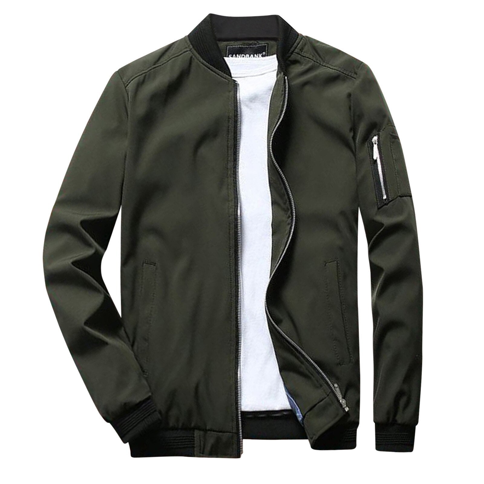 Sommerjacke - Leichtgewicht - Zip-Up - Bomberjacke - Herrenjacke-Armeegrün-M-Chaps Herrenmode