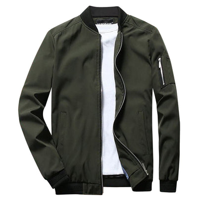 Sommerjacke - Leichtgewicht - Zip-Up - Bomberjacke - Herrenjacke-Armeegrün-M-Chaps Herrenmode
