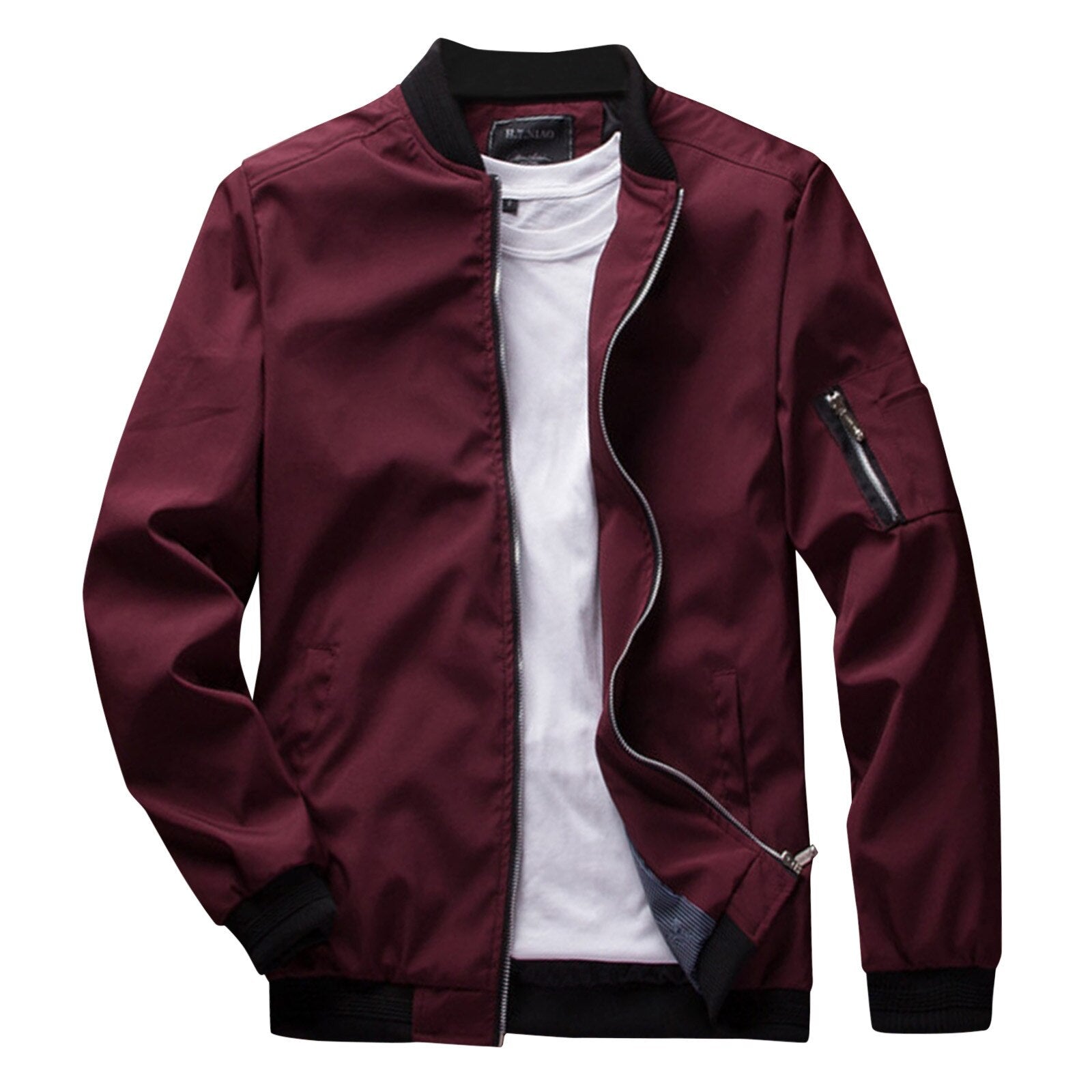 Sommerjacke - Leichtgewicht - Zip-Up - Bomberjacke - Herrenjacke-Rot-M-Chaps Herrenmode
