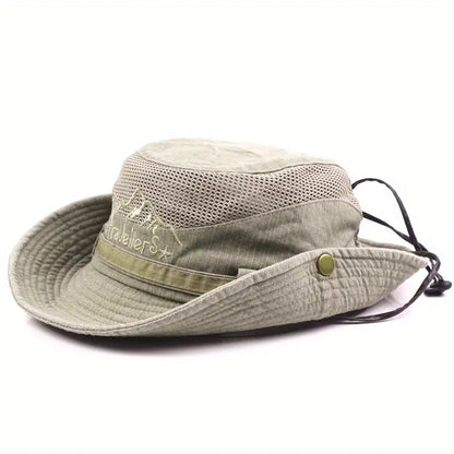 Sonnenhut Herren | Outdoor | Mesh Einsatz | Verstellbar-Khaki-Chaps Herrenmode