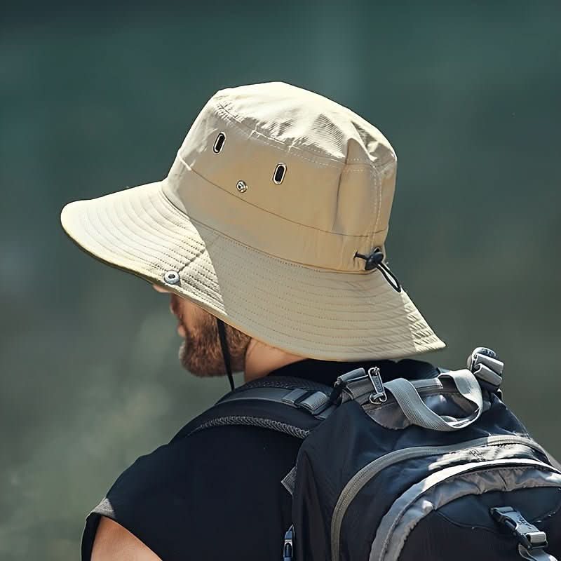 Sonnenhut Herren | UV Schutz | Atmungsaktiv | Breite Krempe-Khaki-Chaps Herrenmode