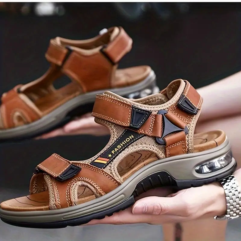 Sport-Sandalen | Ergonomisch | Fußgewölbeunterstützung | Orthopädische Sandalen | Herrenschuhe-Hellbraun-38-Chaps Herrenmode