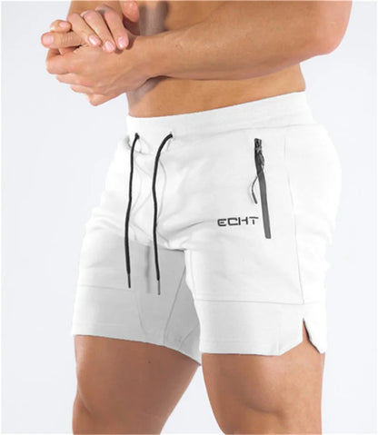 Sportshorts – Aktive Shorts für Männer mit Kordelzug und Taschen-Weiß-S-Chaps Herrenmode