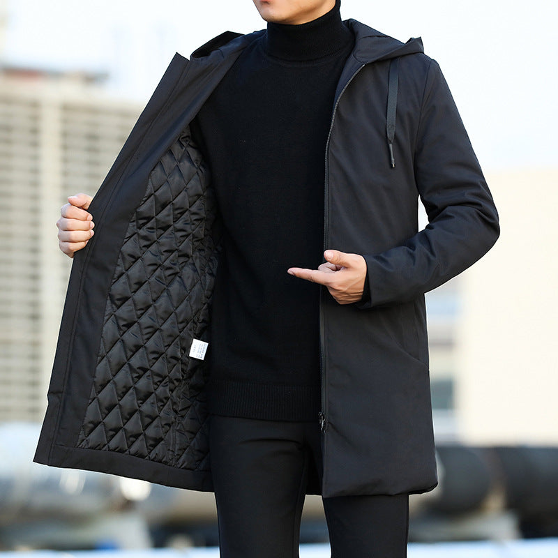 Steppfutterjacke | Wasserdicht | Mittellang | Winterparka | Wintermäntel und -jacken für Herren-Schwarz-M-Chaps Herrenmode