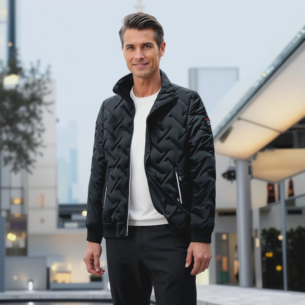 Steppjacke – Herren-Winterjacke mit Reißverschluss und Polsterung-Chaps Herrenmode