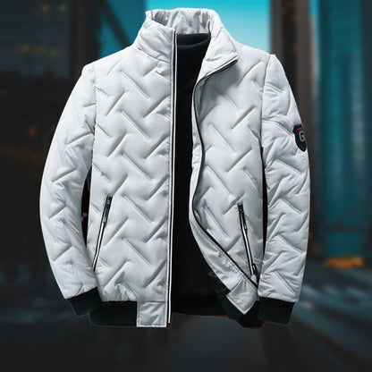 Steppjacke – Herren-Winterjacke mit Reißverschluss und Polsterung-Grau-XS-Chaps Herrenmode