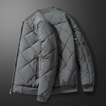 Steppjacke – Herrenjacke mit Fleecefutter für den Winter-Grau-M-Chaps Herrenmode