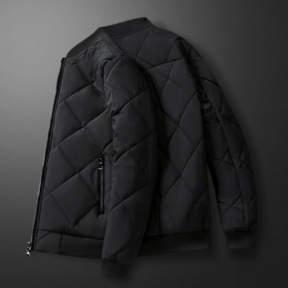 Steppjacke – Herrenjacke mit Fleecefutter für den Winter-Schwarz-M-Chaps Herrenmode