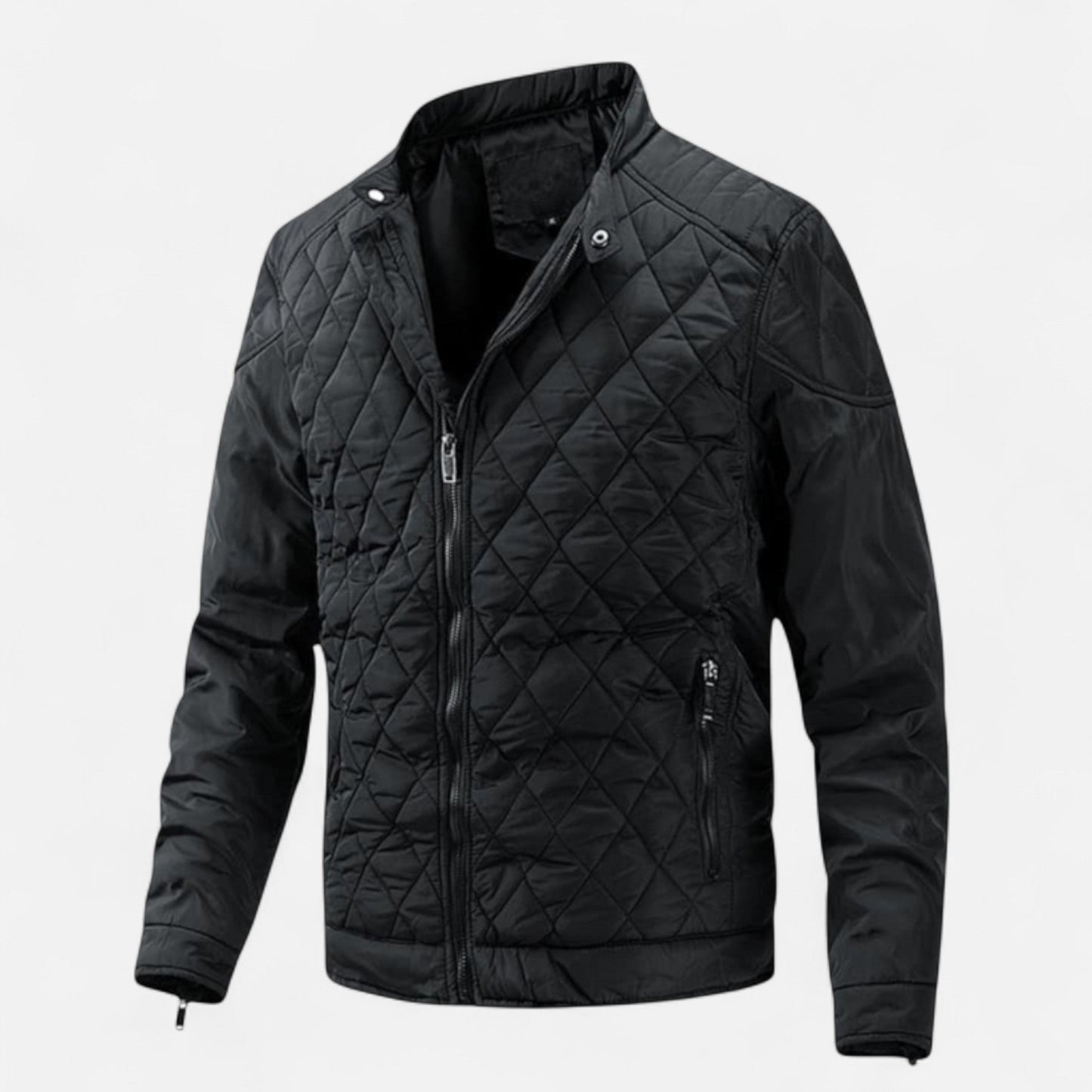 Steppjacke – Leicht – Gefüttert – Daunenjacke – Herrenjacke-Schwarz-M-Chaps Herrenmode