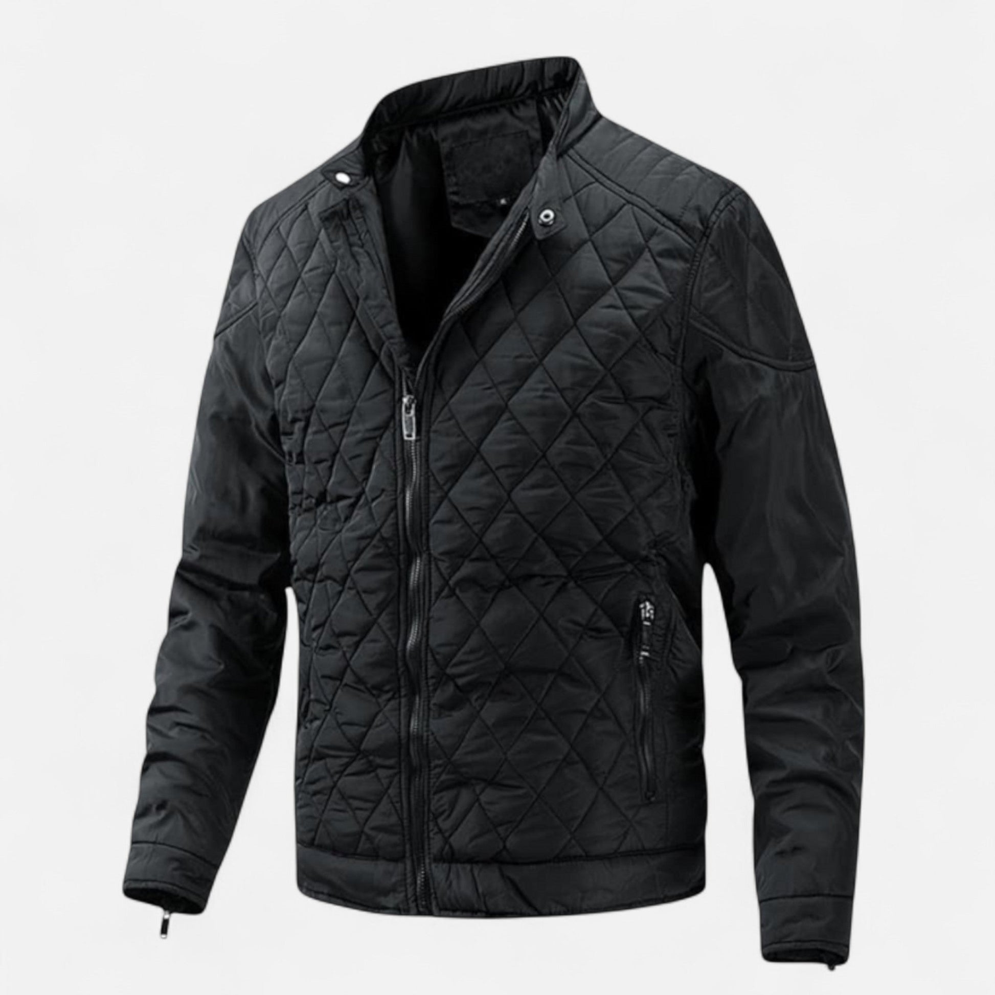 Steppjacke – Leicht – Gefüttert – Daunenjacke – Herrenjacke-Schwarz-M-Chaps Herrenmode