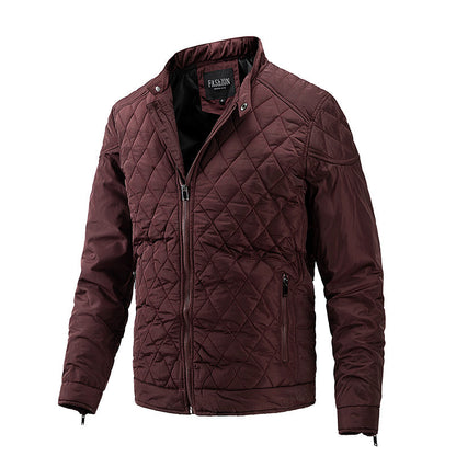 Steppjacke | Mit Reißverschluss | Kariert | Herbstjacke | Herrenjacke-Rot-M-Chaps Herrenmode