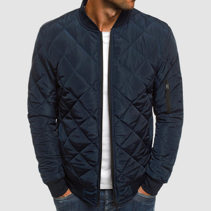 Steppjacke – lässige Winterjacke für Herren mit Reißverschluss und Taschen-Dunkelblau-S-Chaps Herrenmode