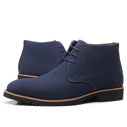 Stiefeletten – Schnürstiefel aus Wildleder für Herren-Blau-38-Chaps Herrenmode