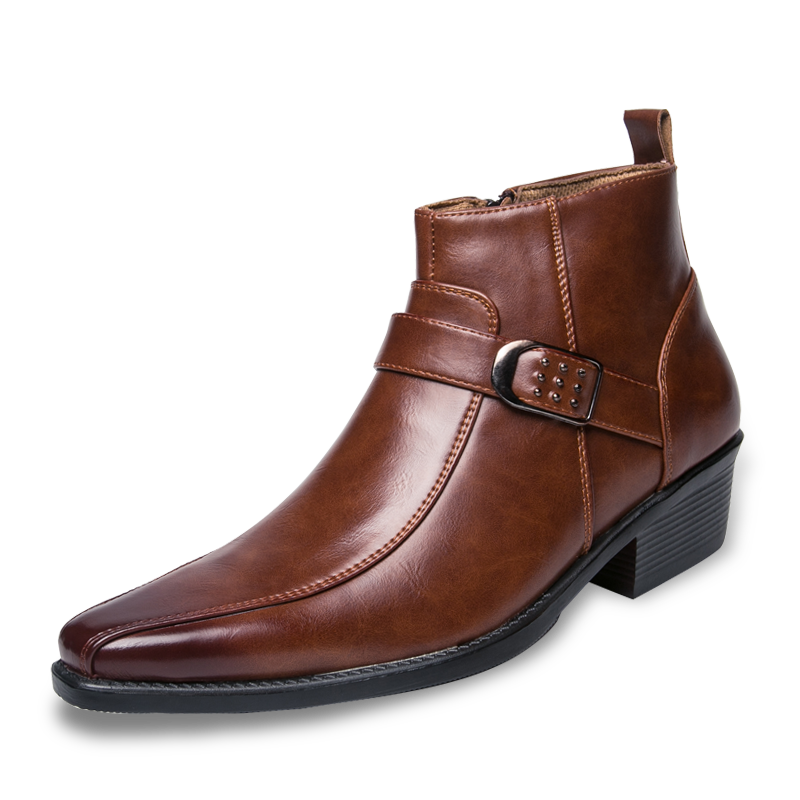 Stiefeletten | Spitz zulaufend | Smart casual | Lederstiefel | Herrenstiefel-Braun-UK 6 / EU 39-Chaps Herrenmode