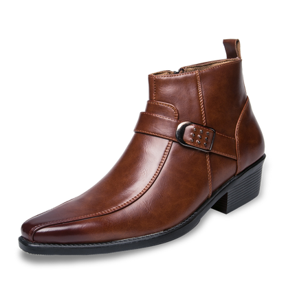 Stiefeletten | Spitz zulaufend | Smart casual | Lederstiefel | Herrenstiefel-Braun-UK 6 / EU 39-Chaps Herrenmode