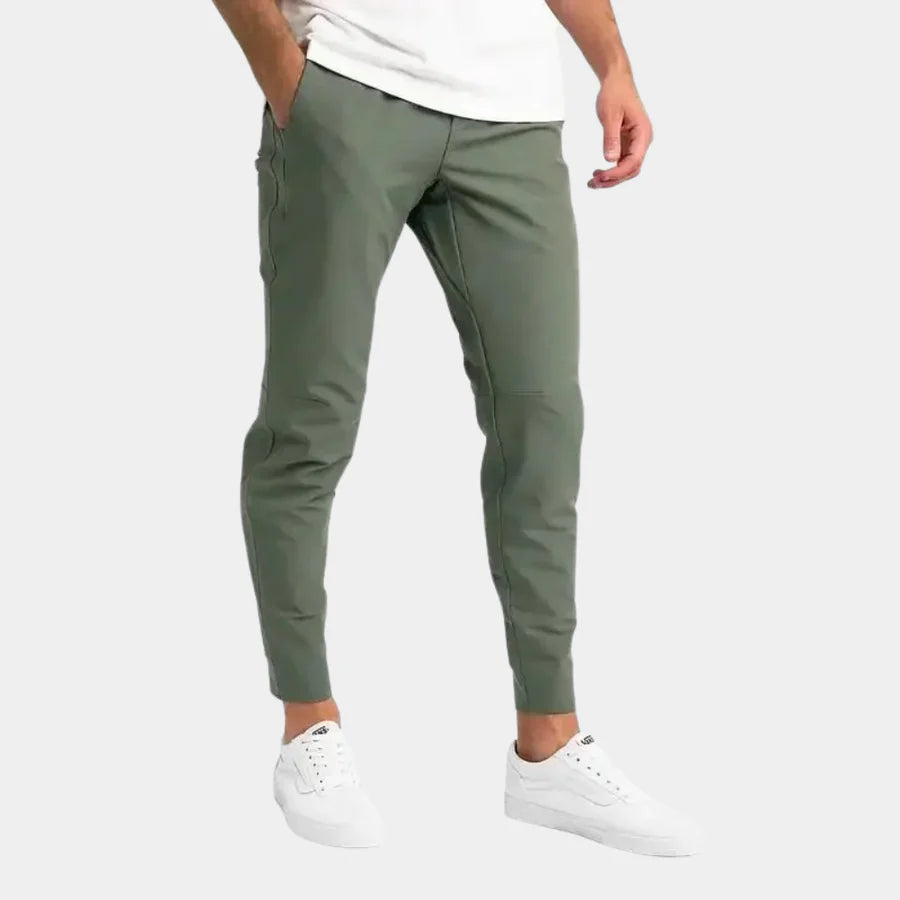 Stretch-Hose – Lässig – Bequem – Schmale Passform – Herrenhose-Armeegrün-XS-Chaps Herrenmode