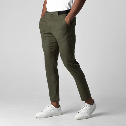 Stretch-Hosen | Elastische Taille | Slim Fit | Chinos | Herrenhosen-Grün-XS-Chaps Herrenmode