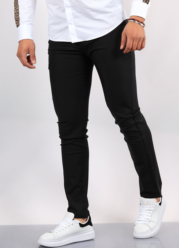 Stretchhosen - Herren Casual Slim Tactical Pants mit Taschen-Schwarz-M-Chaps Herrenmode