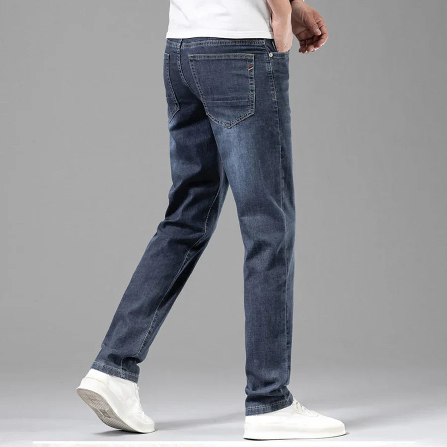 Stretchjeans | Bequem | Normale Passform | Gerade geschnittene Jeans | Herrenjeans-Blaugrau-28-Chaps Herrenmode