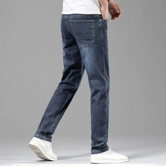 Stretchjeans | Bequem | Normale Passform | Gerade geschnittene Jeans | Herrenjeans-Blaugrau-28-Chaps Herrenmode