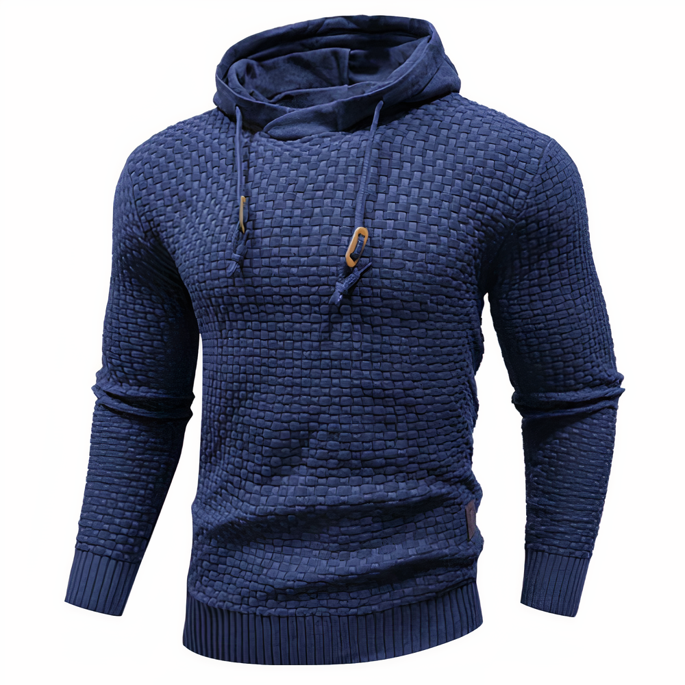 Strick-Hoodie | Kordelzug | Slim Fit | Kapuzenpulli | Herren-Hoodie-Blau-S-Chaps Herrenmode