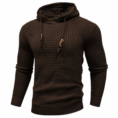 Strick-Hoodie | Kordelzug | Slim Fit | Kapuzenpulli | Herren-Hoodie-Braun-S-Chaps Herrenmode