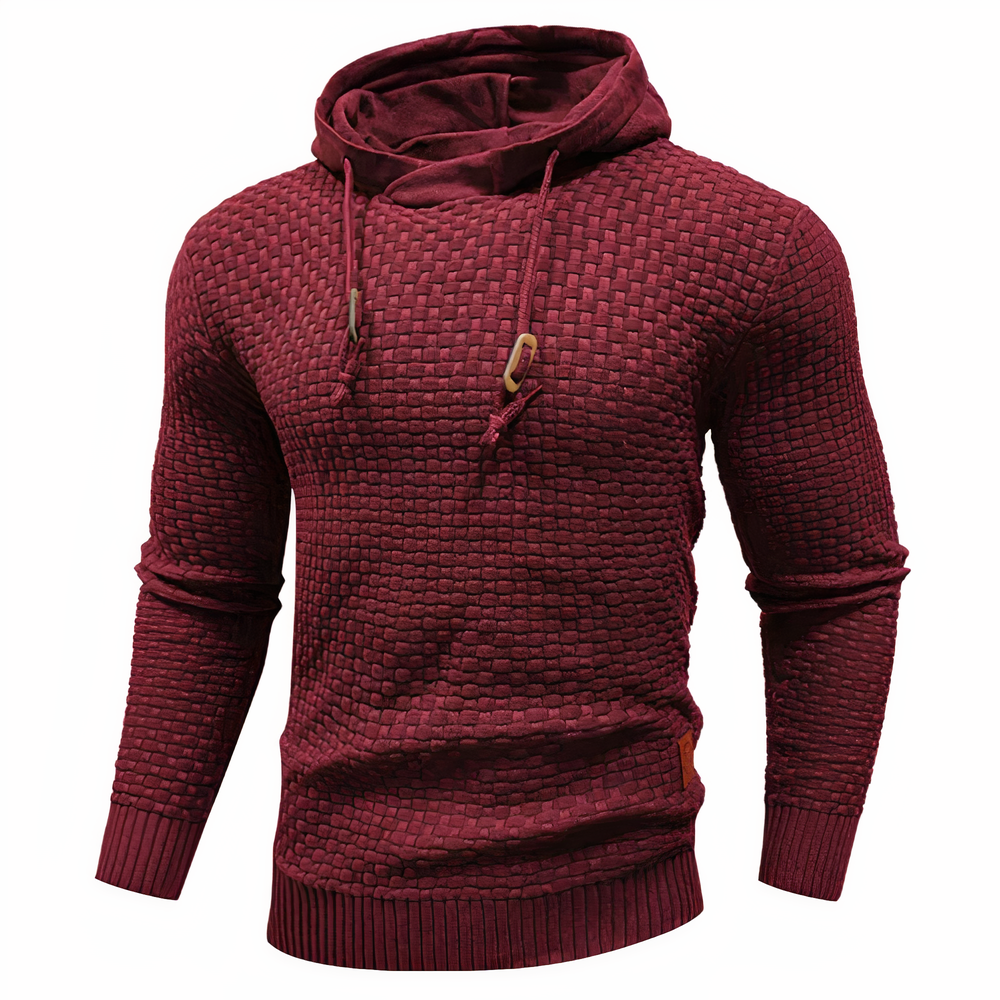 Strick-Hoodie | Kordelzug | Slim Fit | Kapuzenpulli | Herren-Hoodie-Rot-S-Chaps Herrenmode