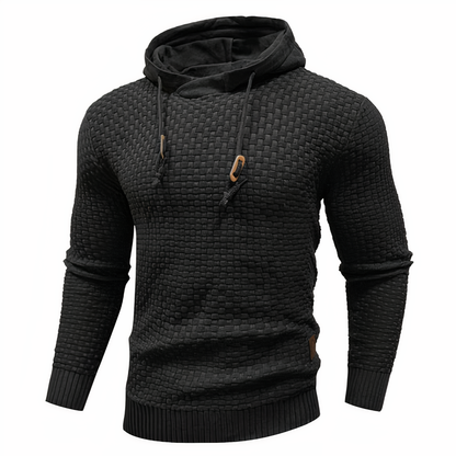 Strick-Hoodie | Kordelzug | Slim Fit | Kapuzenpulli | Herren-Hoodie-Schwarz-S-Chaps Herrenmode