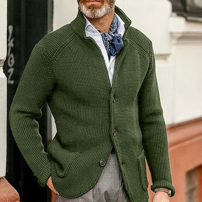 Strickjacke - Button-Up - Langarm - Herrenbekleidung - Strickjacke-Grün-S-Chaps Herrenmode