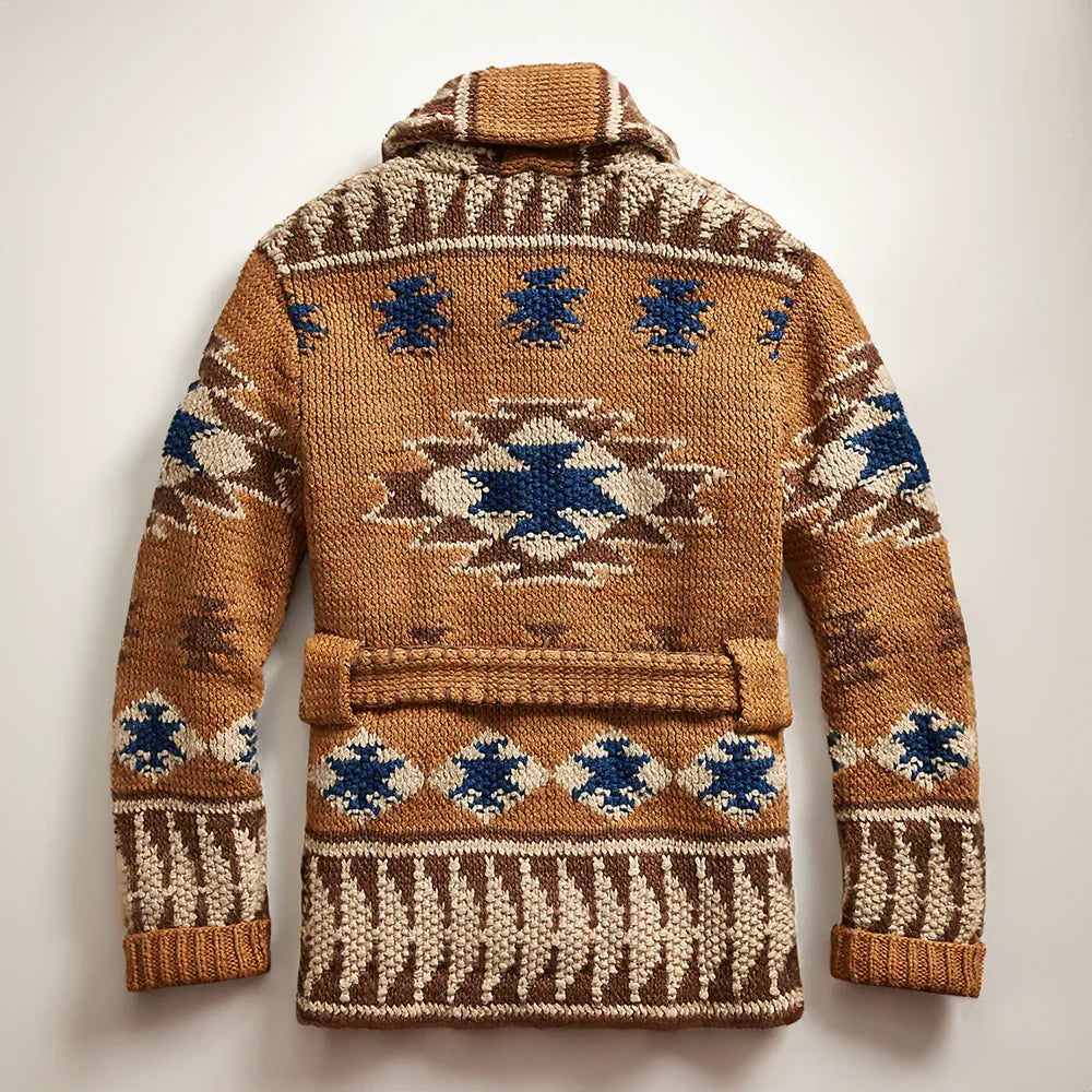 Strickjacke - Herren Strickjacke mit Knopfleiste und Gürtel-Chaps Herrenmode