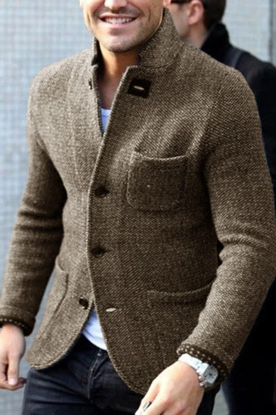 Strickjacke | Sakko | Schlanke Passform | Tweedjacke | Herrenbekleidung-Khaki-S-Chaps Herrenmode