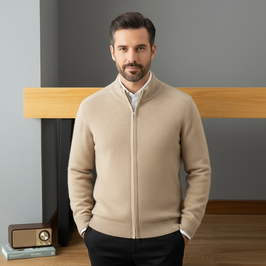 Strickjacke – Warme Strickjacke mit Reißverschluss für Männer-Chaps Herrenmode