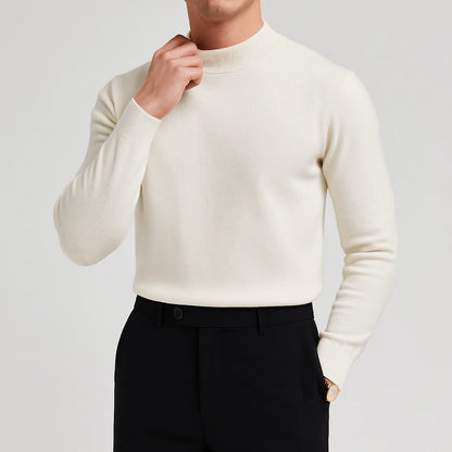 Strickpullover | Einfarbig | Rundhalsausschnitt | Feinstrickpullover | Herrenpullover-Beige-XS-Chaps Herrenmode