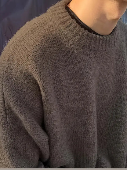 Strickpullover – Herrenpullover mit Rundhalsausschnitt und lockerer Passform-Chaps Herrenmode