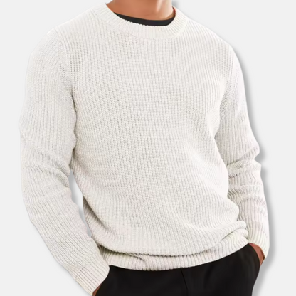 Strickpullover | Lockere Passform | Rippstrick | Pullover | Herrenpullover-Weiß-S-Chaps Herrenmode